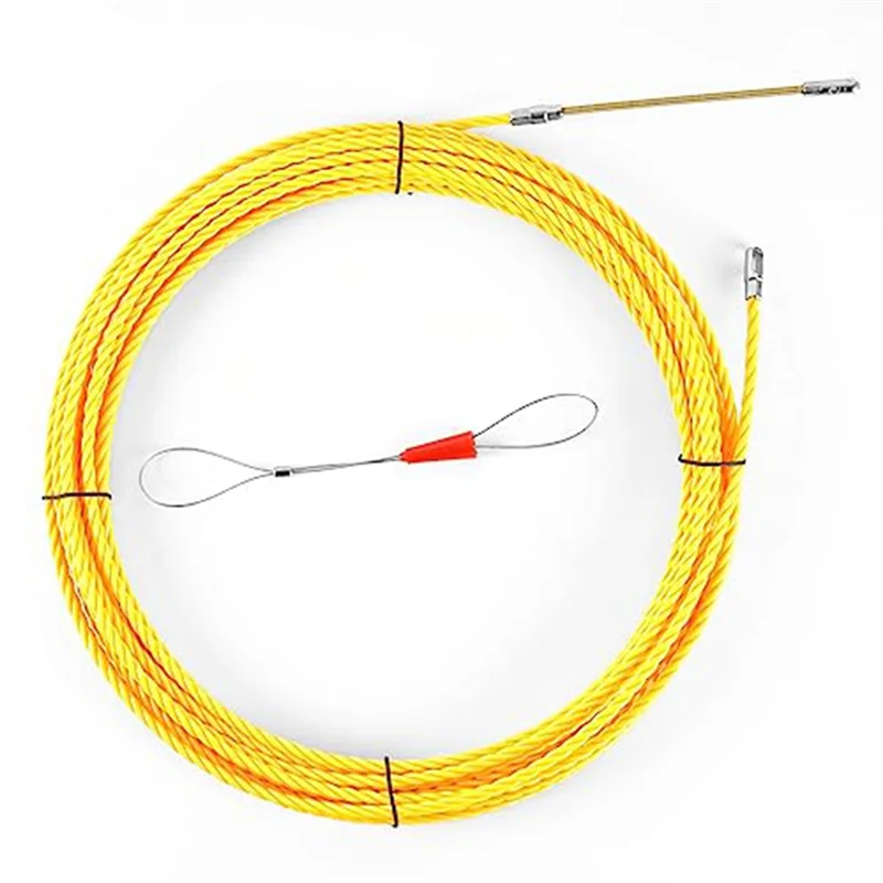 

BABQ Fish Tape Puller Through Wall Line Threader OD 6mm Plus Fishing Line Fastener W/Steel Rope 50Ft (15M)