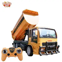 2.4G RC auto escavatore Dumper illuminazione telecomando 6CH veicolo di ingegneria ribaltabile Bulldozer giocattoli ragazzo bambini regalo di natale