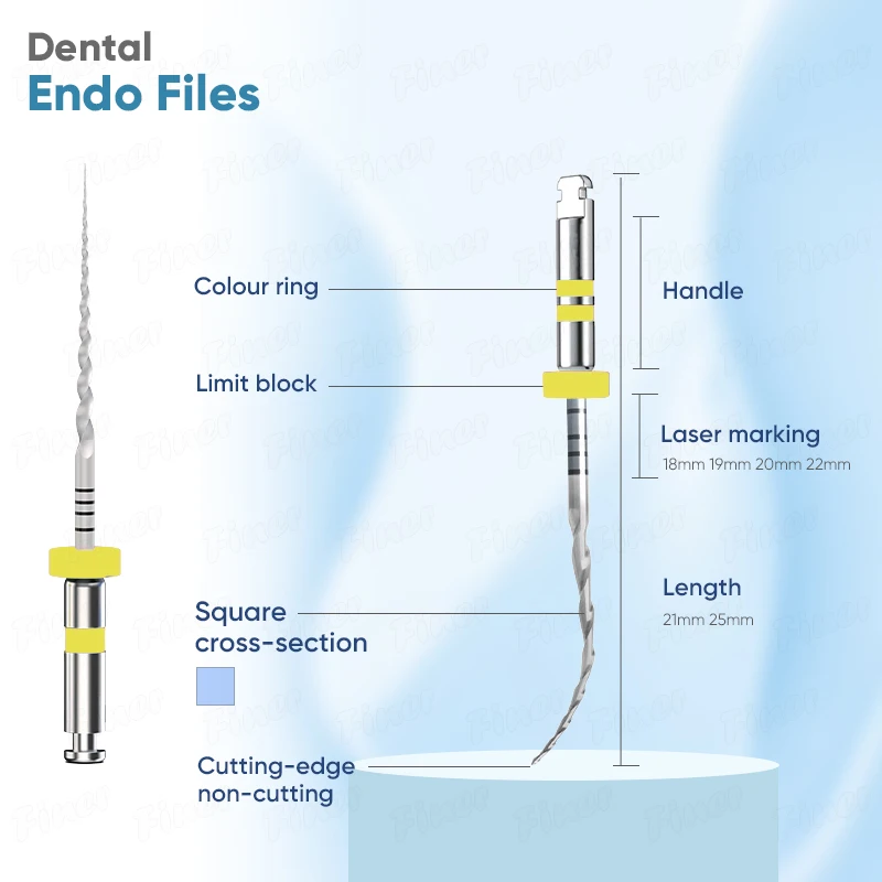 فينر 5 قطعة ملفات اللبية للأسنان ملفات قناة الجذر إندو المنشط بالحرارة ملفات دوارة اللبية 25/21 مللي متر أداة طبيب الأسنان طب الأسنان