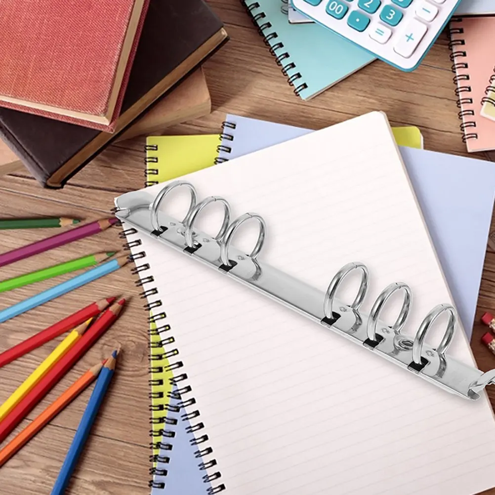 7Pcs Premium Metal A6 6-Ring Binder Mechanism Spines for Loose Leaf Notebook Planner DIY Scrapbook Photo Album Office School