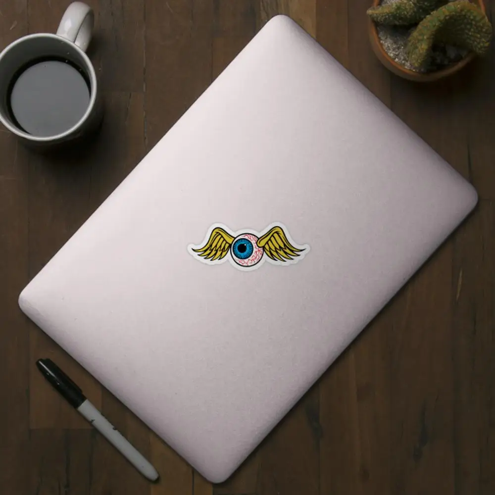 Flying Eyeball Sticker for Laptop Decor Bedroom Car Cute Cartoon Art Fashionable Public Suitcase