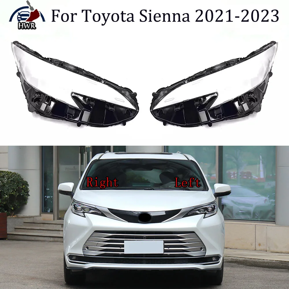 

For Toyota Sienna 2021 2022 2023 Headlamp Lamp Shell Headlight Cover Transparent Lampshade Plexiglass Replace Original Lens