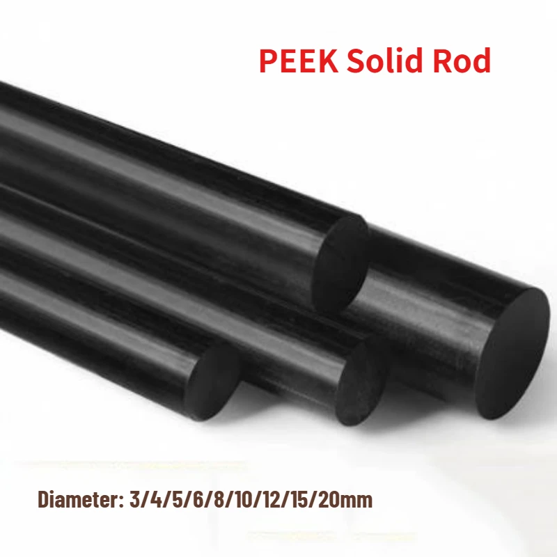 2pcs Diameter 3mm~20mm PEEK Rod Polyetheretherketone Bar Special Engineering Plastics High Temperature Resistance Length 500mm