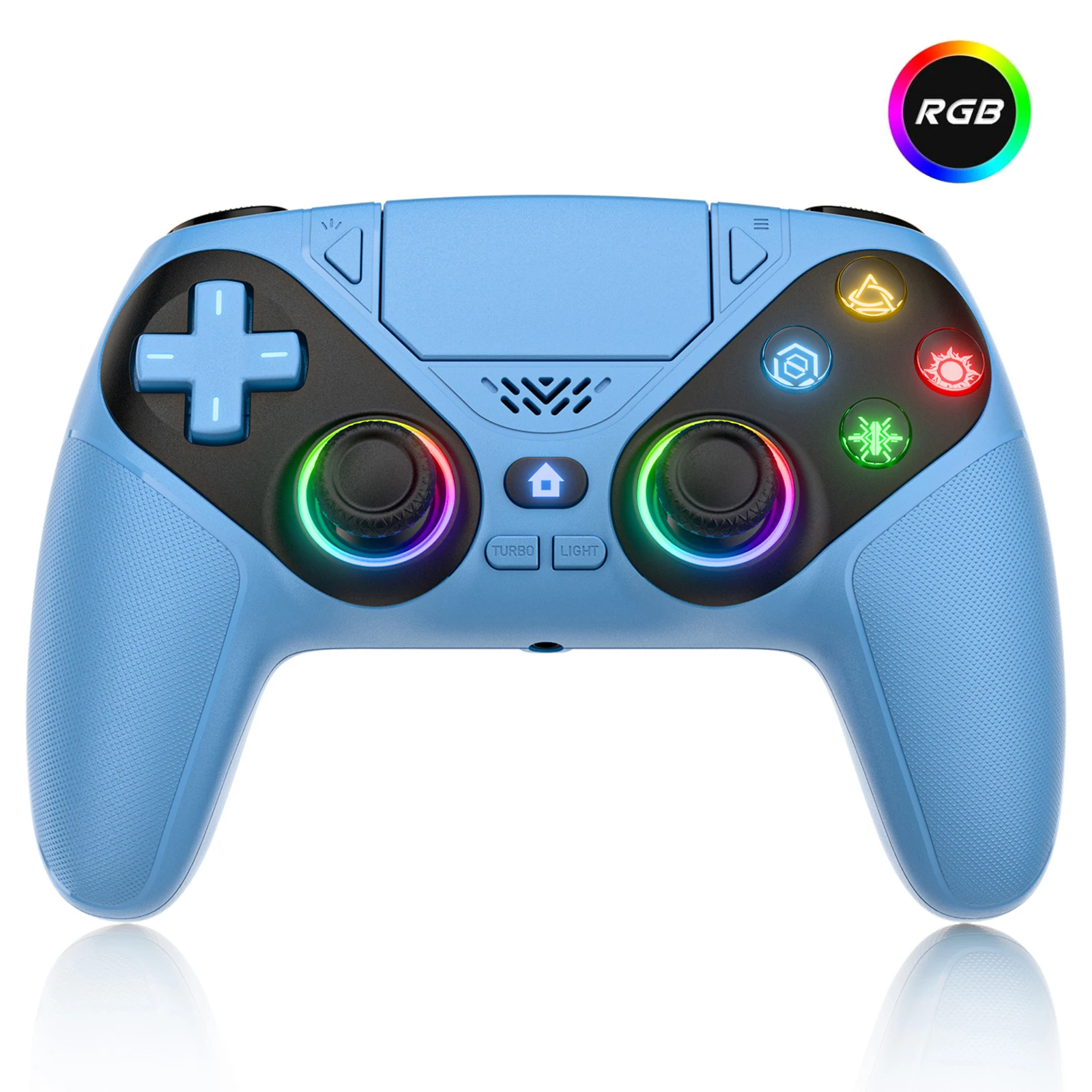 Controller voor PlayStation 5/PS5 Pro/Slim/PC, 6-assige Gryo No Drift RGB draadloze gamepads Marco/Turbo game joystick afstandsbediening