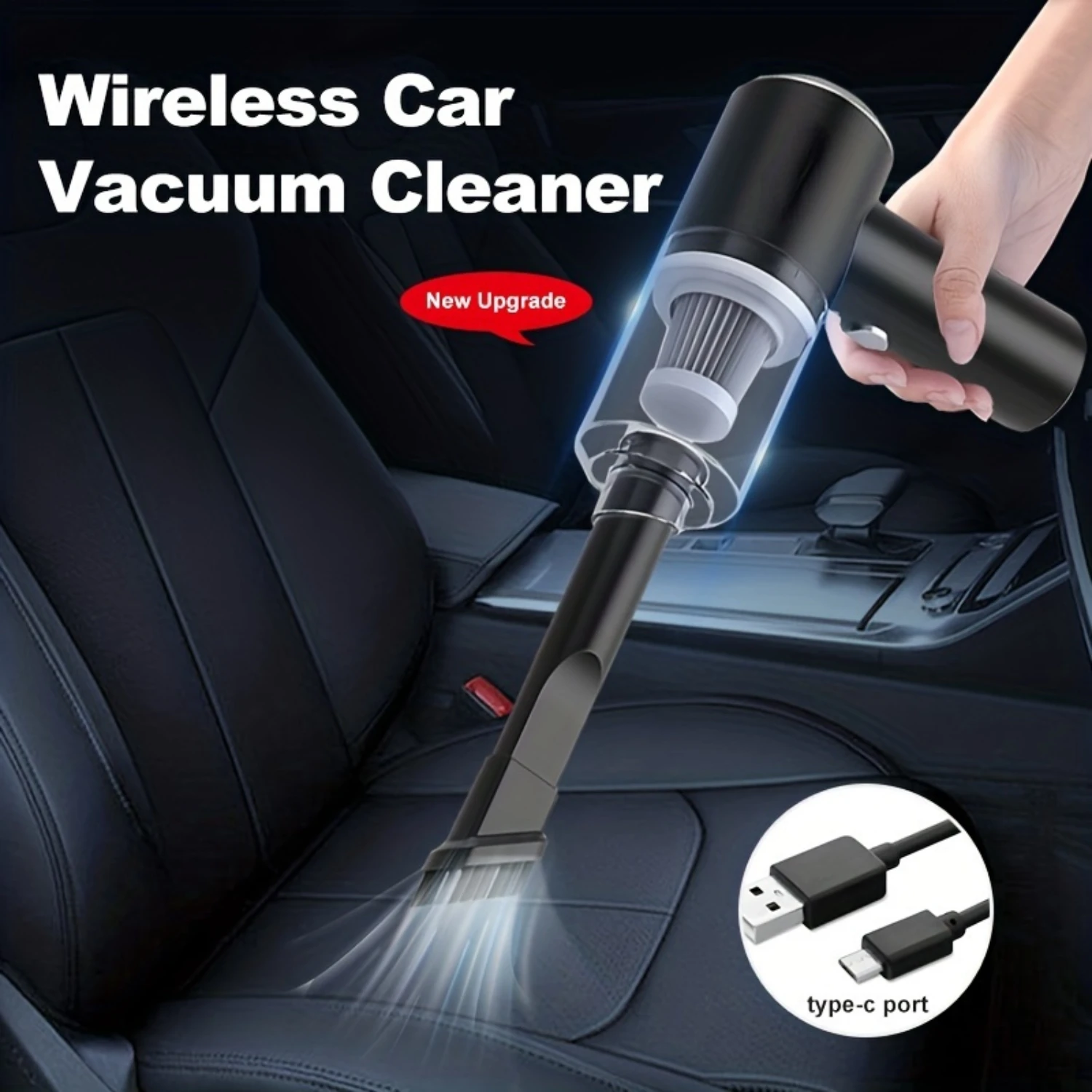 4000mAh Ultra-Power Handheld Vacuum | USB-C Rechargeable, Low-Noise for Cars, Pets &  Clean Everywhere