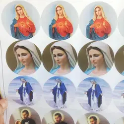free shipping 60pcs one paper saint picture stickers religious stickers