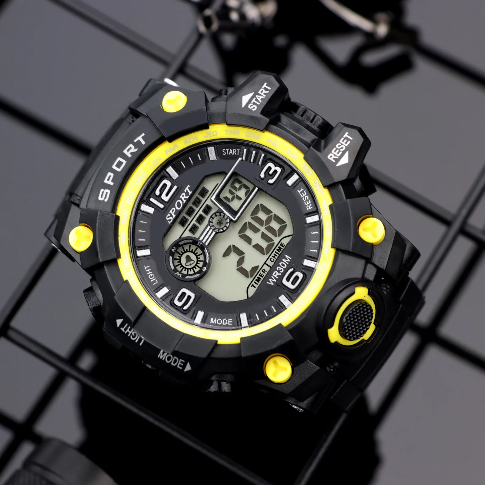 Sports Men's Watches Electronic Watch Alarm Clock Chronograph Multifunctional Luminous Waterproof Watch Timing Function Clock
