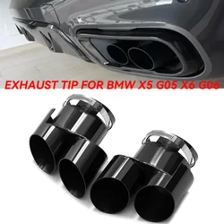 Exhaust Tip For BMW G05 X5 G06 X6 Quad Tailpipe No Welding Exhaust Pipe Stainless Steel No Cutting Muffler Tip Nozzle Tailpipe