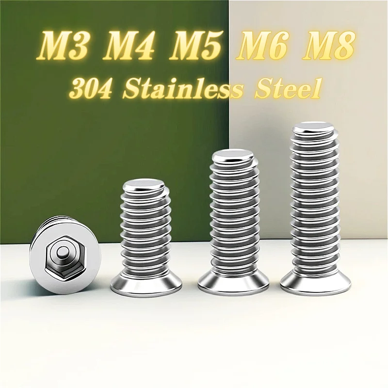 304 Stainless Steel M3 M4 M5 M6 M8 Hexagon Hex Socket Flat Head Small Countersunk Screws Allen Key Bolts