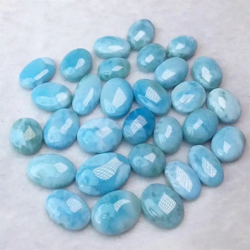 

5PCS Natural Larimar Singe Face Carving Jewelry For Pendant Earring Bracelet Reiki Healing Stone DIY Accessories