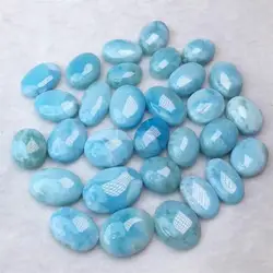 5PCS Natural Larimar Singe Face Carving Jewelry For Pendant Earring Bracelet Reiki Healing Stone DIY Accessories