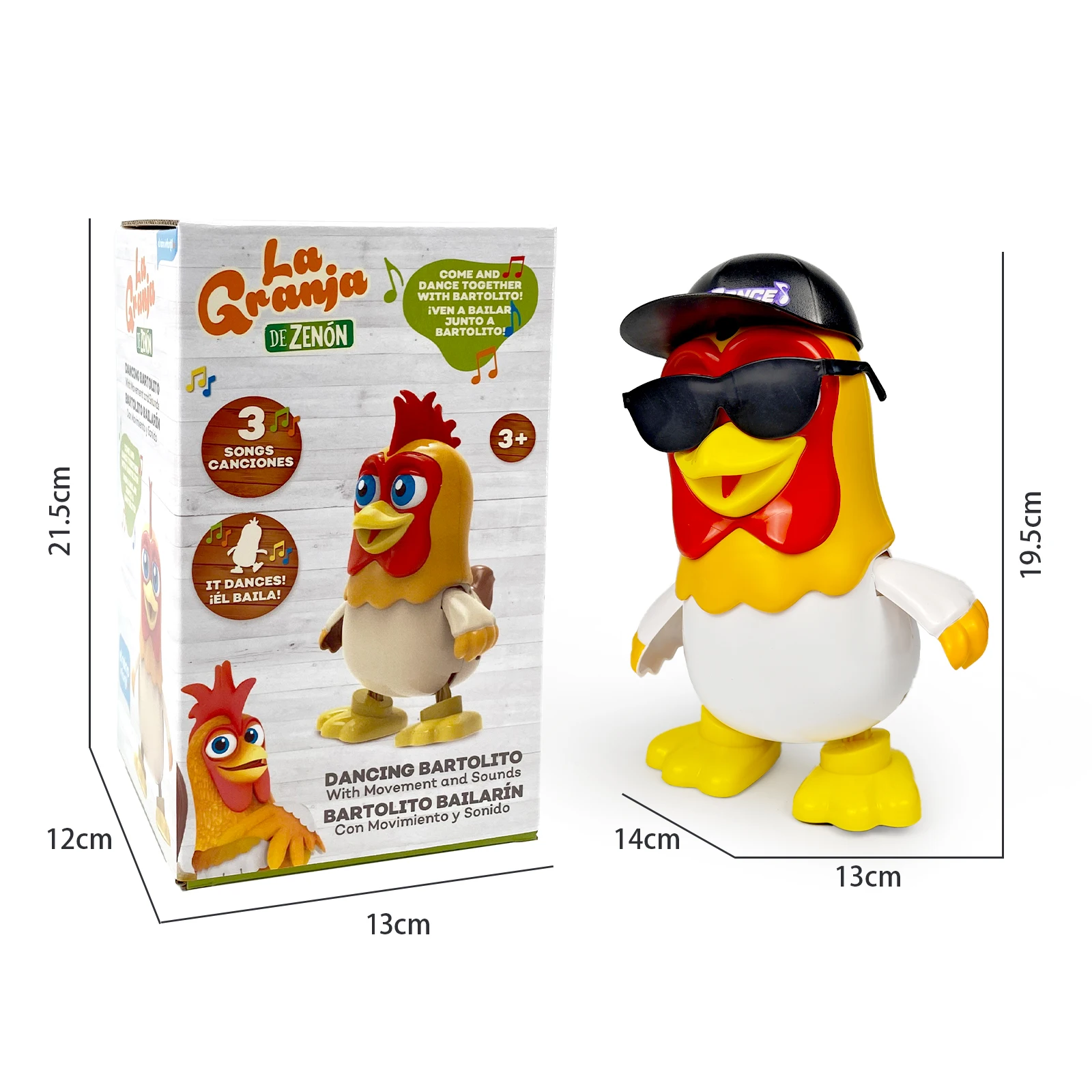 La Granja de Zenon Huhn Babyspielzeug Tanzendes Huhn Bartolito Kleinkindspielzeug mit Musik Kinder Interaktives frühes Lernen Bildung