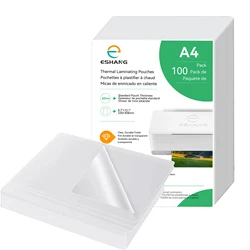 60 Mic A4 Size 100 Pack Thermal Laminating Pouches, 8.3x11.7 Inches Laminating Sheets, for Ultra Clear, Glossy, Hold Heat Seal