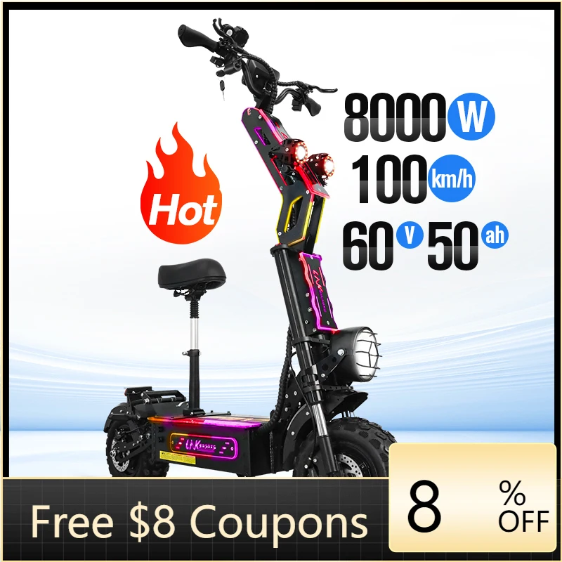 

STLF Advanced 8000W 72V 13 Inch Dualtron Kick Scooter Double Brakes Suspension Electric Scooters