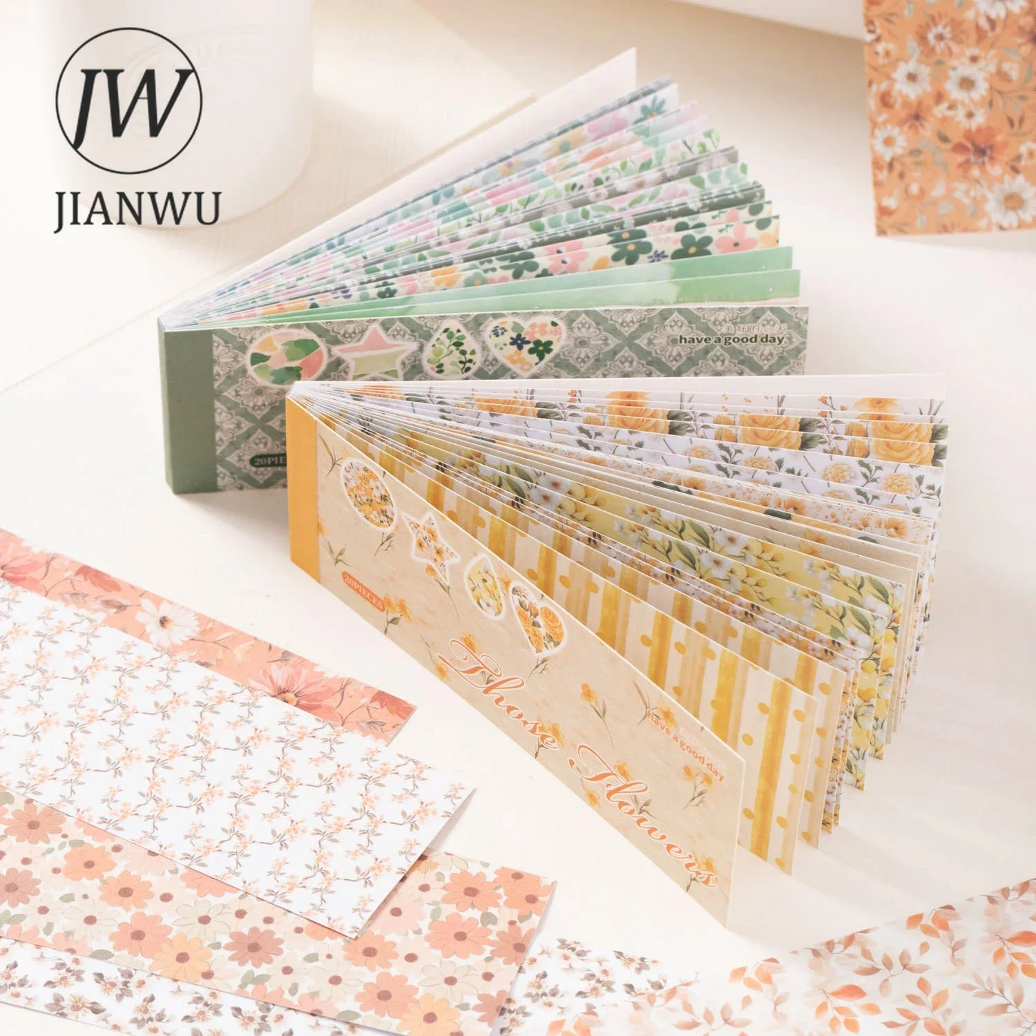 JIANWU Vintage Flower Bloom Landscape Material Collage Scrapbooking Sticker Book Creative DIY Journal Stationery - view 5