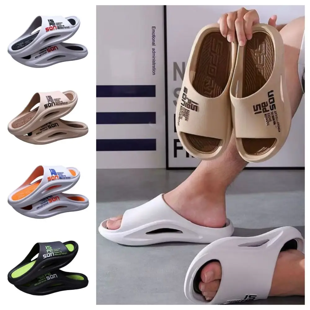 

Comfortable Casual Slippers for Men Soft Soles Non-slip Flat Slippers Men PVC Open Toe Slides Sandals Home