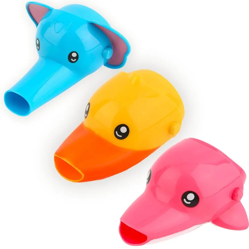 ตัวต่อก๊อกน้ำลายการ์ตูนน่ารักสำหรับเด็กอุปกรณ์ซักมือในซิงค์ห้องน้ำอุปกรณ์ครัวสะดวกสำหรับตัวช่วยในการซักเด็กทารก