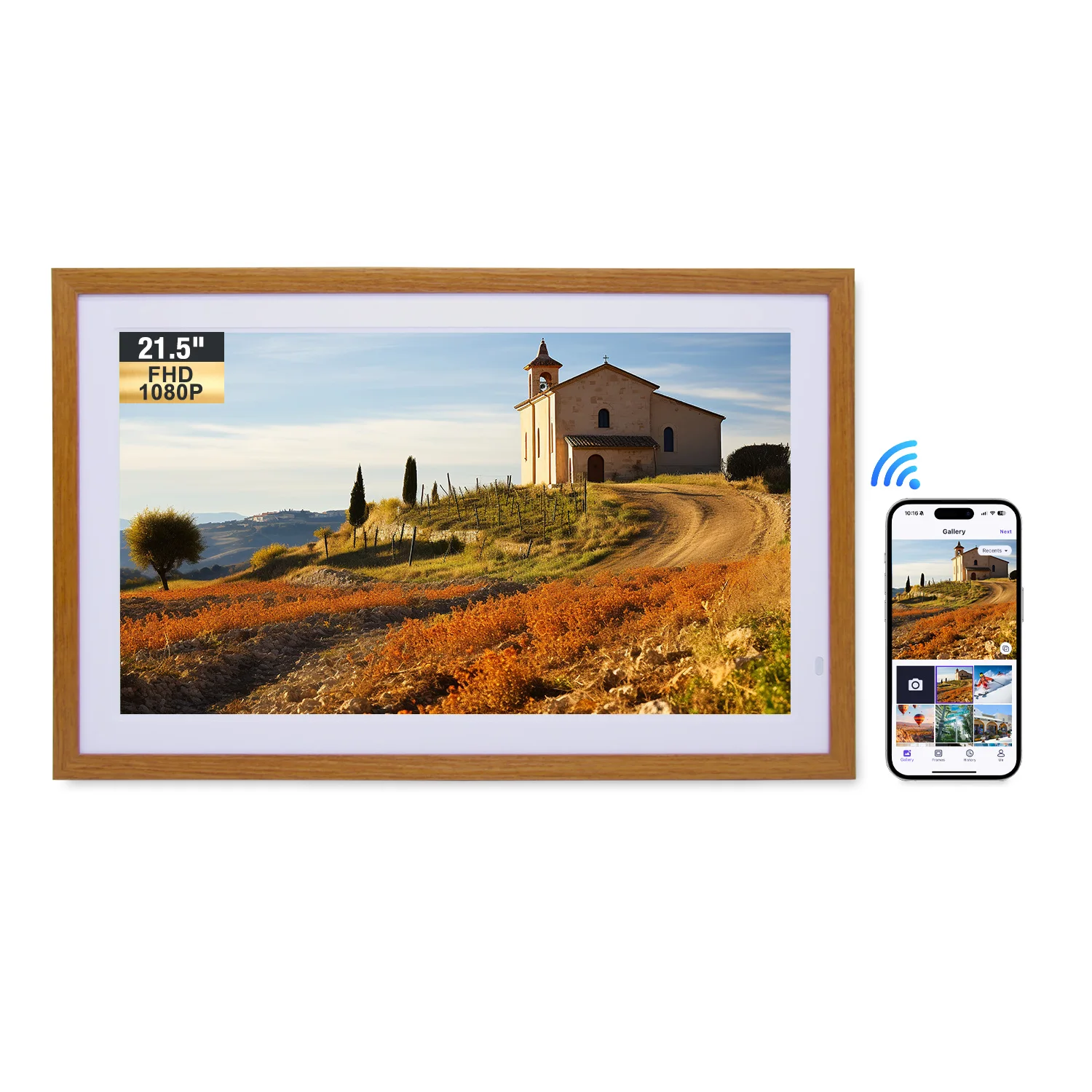 

21.5 Inch Smart WiFi Digital Photo Frame Electronic Picture Frame Function Intelligent Advertising Player Slideshow Send Photos