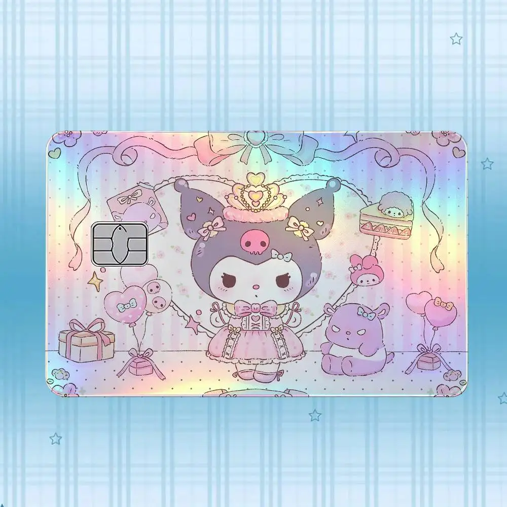 K-Kuromi Laser-Hologramm-Karten-Skin-Aufkleber für Kredit- und Debitkarten – 4 Stück/Set, wasserfester, kratzfester Schutz – Detail 9