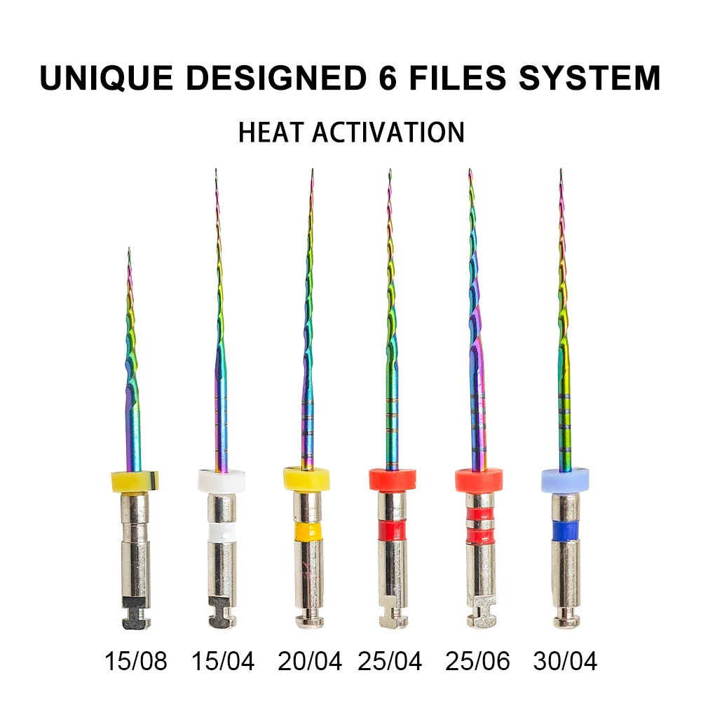 S Series Electric Root Canal Instrument Double Thread S-shaped Rainbow Color Niti Endo Files