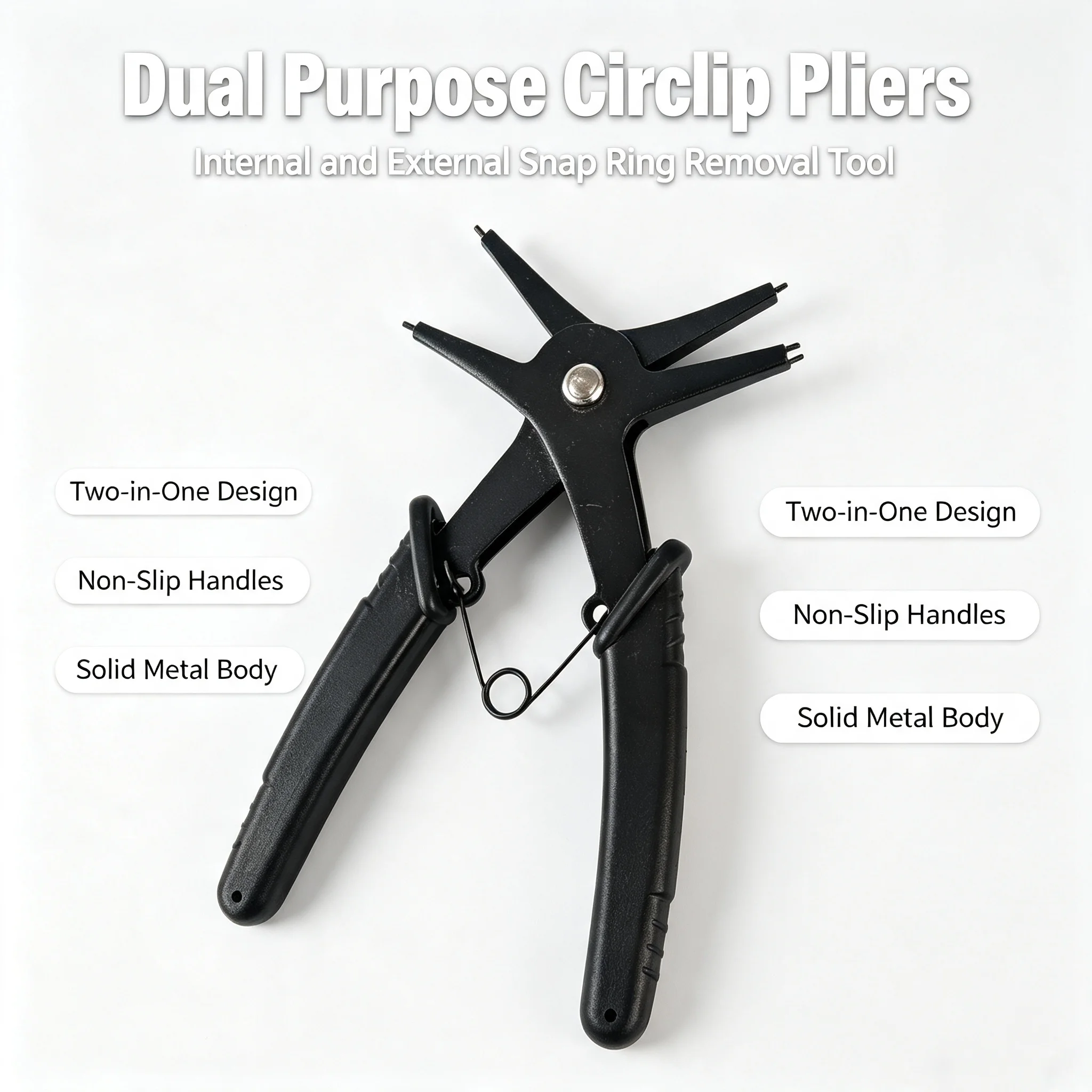 2-in-1 Snap Ring Pincer Set  Internal  External Retaining Ring Pliers  Professional Multifunctional Hardware Repair Tool