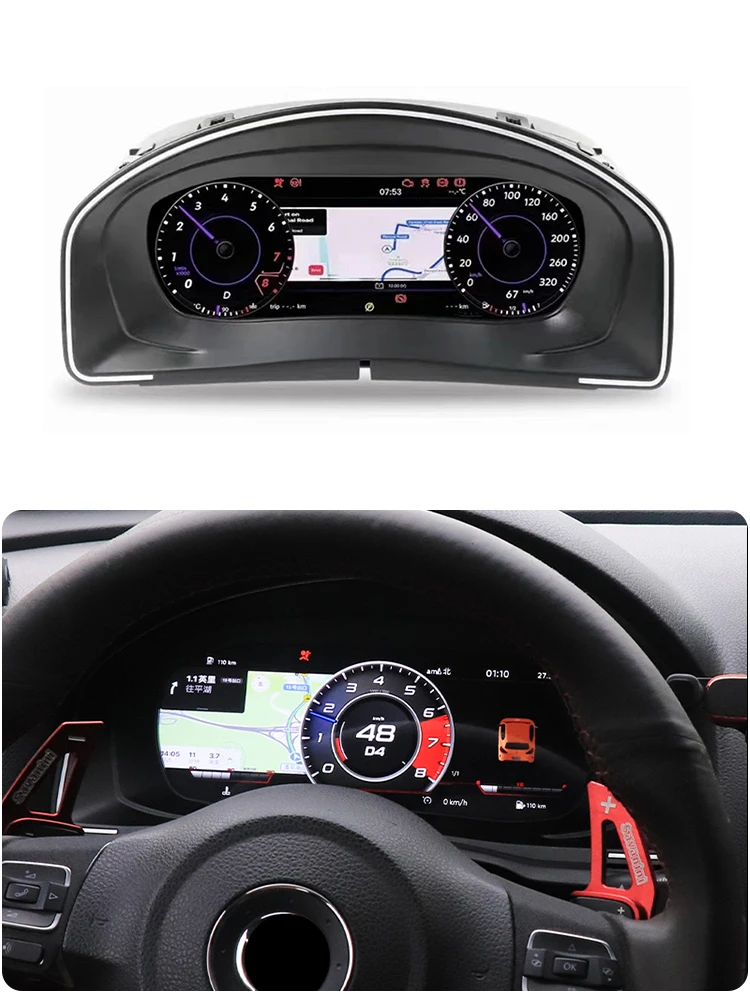 Car Digital Cluster Virtual Cockpit For Volkswagen VW Scirocco 2009-2016 Auto Dashboard Instrument Upgrade Speed Meter Screen