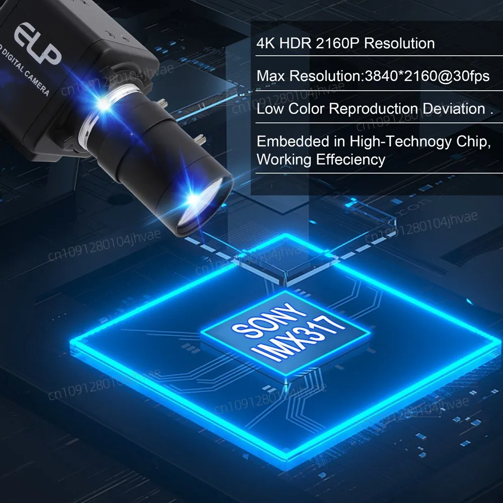 ELP 5-50mm Manual Varifocal 4K High Resolution USB Camera Imx415 3840x2160P 30FPS Webcam With Tripod Hole