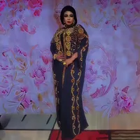 Ensemble deux pièces de luxe en mousseline, robe africaine ample pour femme, robe à strass grande taille pour femme, robe Bubu africaine 6