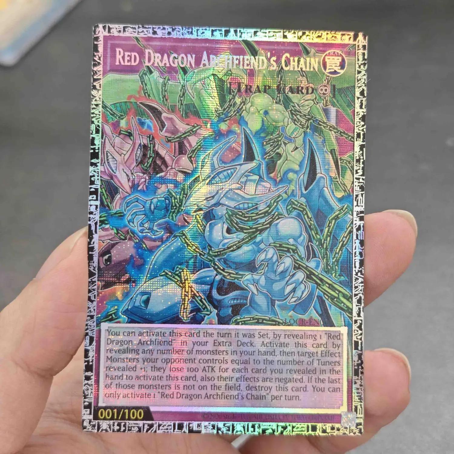 Yu-Gi-Oh! Red Dragon Archfiend's Chain Diy English GMR-OF Limited Edition Card LOCH PSER/N Game Universal Collection Card Gifts