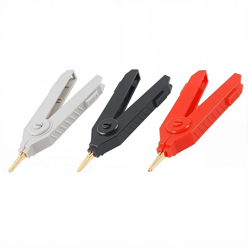 Grey/Black/Red 90mm Alligator ClipsLCR Resistance Clip Copper  Opening Alligator Clips SMD Test Clamp DIY Tools