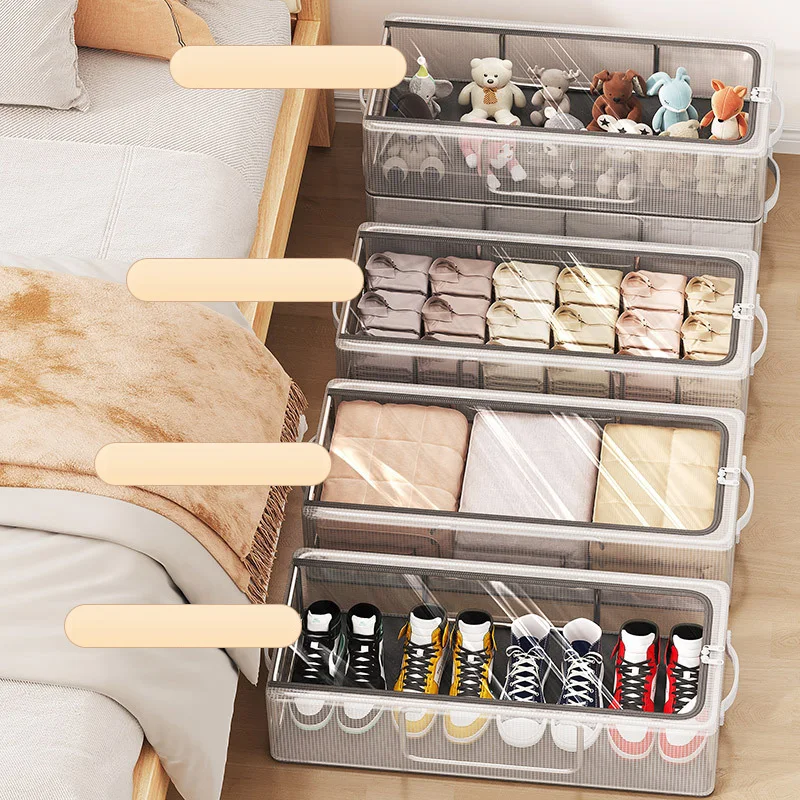 NBNB PVC Shoes Storage Bag Dustproof Waterproof Transparent Clothes Storage Box Under The Bed Large Capacity Shoes Storage Rack