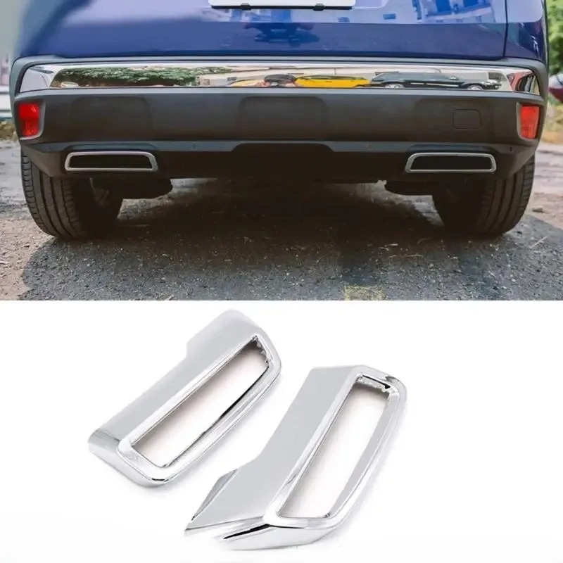 Car Rear Exhaust Muffler End Tip Pipe Sticker Cover Decorative Trim Accessories 2pcs/set For Peugeot 3008 II 5008 T87 2017-2023 view 2