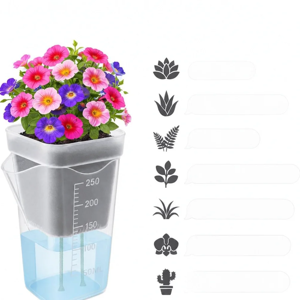 Succulent Nursery Pot Box Self Watering Planter With Tray Dry Wet Separation Container For Indoor Desktop Home Gardening