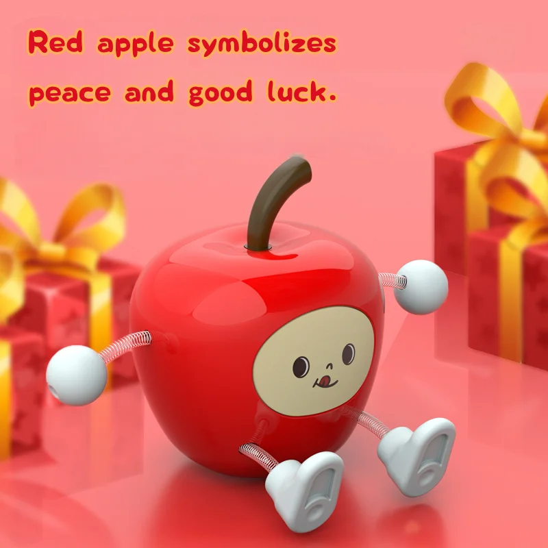 Car Dashboard Apple Ornament, Cute Wiggling Dancing Toy, Lucky & Peaceful Auto Decor