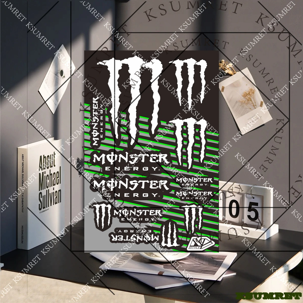 الفينيل ل Monster Energy ملصق دراجة نارية ملصق الشارات خوذة شعار كيت