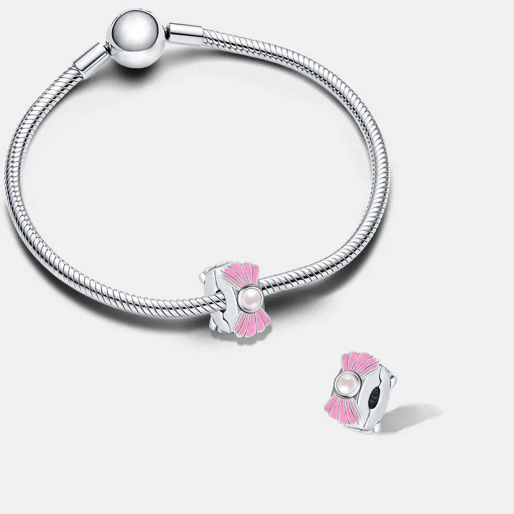 New 925 Sterling Silver Charms Shell Clasp Beads Fit Original Bracelet DIY Jewelry Outfit Gift For Women