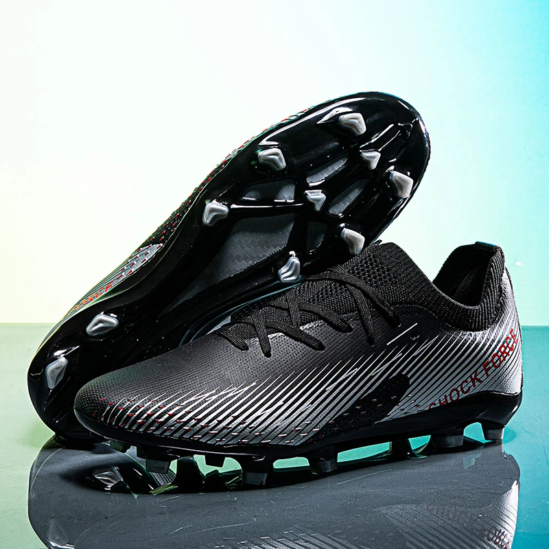 

Men's Low Top Soccer Shoes AG Long Spikes Adult Football Shoes Lightweight Professional Athletic Training