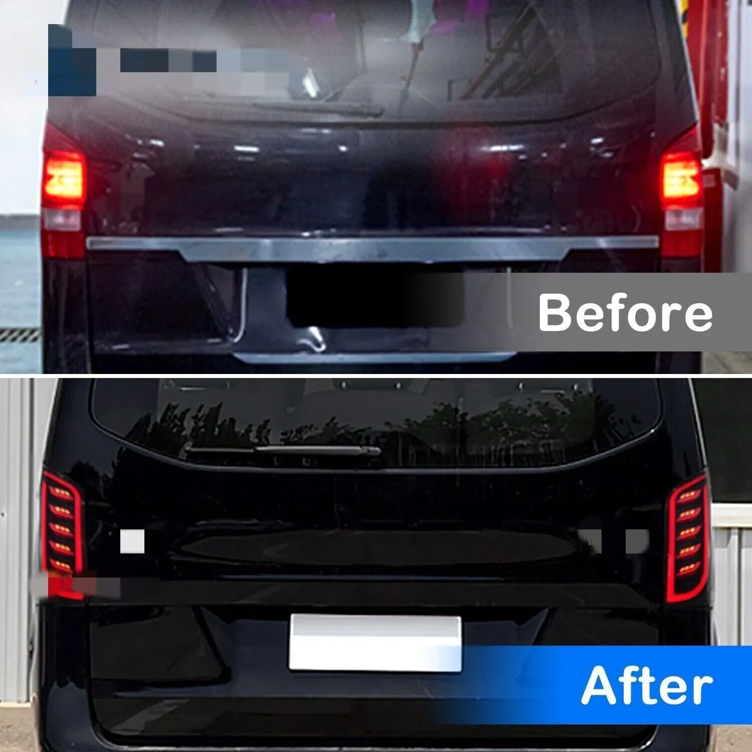 Para Mercedes Benz VITO Metris W447 2015-2022 conjunto de luces traseras LED luces traseras dinámicas lámpara de lente negra luces traseras