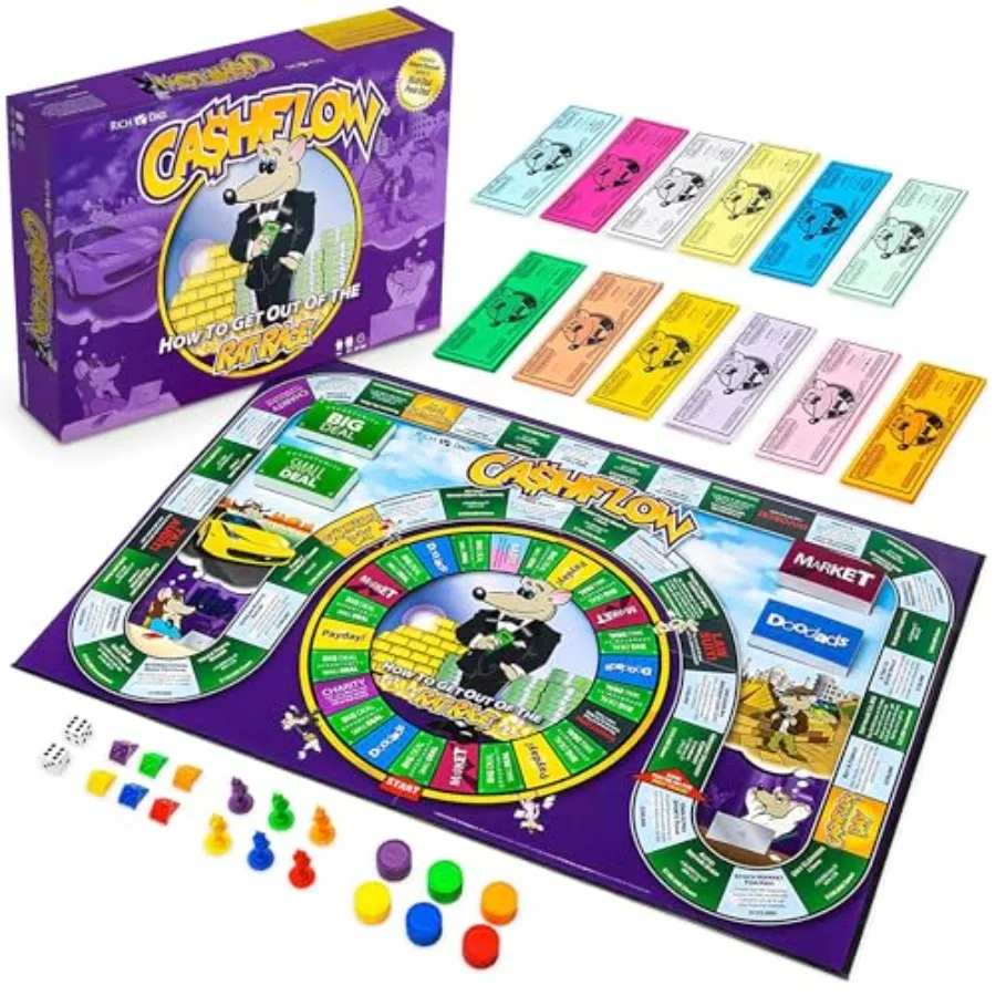 

Rich Dad CASHFLOW Board Game Educational Business Finance Literacy Game Ages 14 Up - Financial Learning Games for Teens Adults
