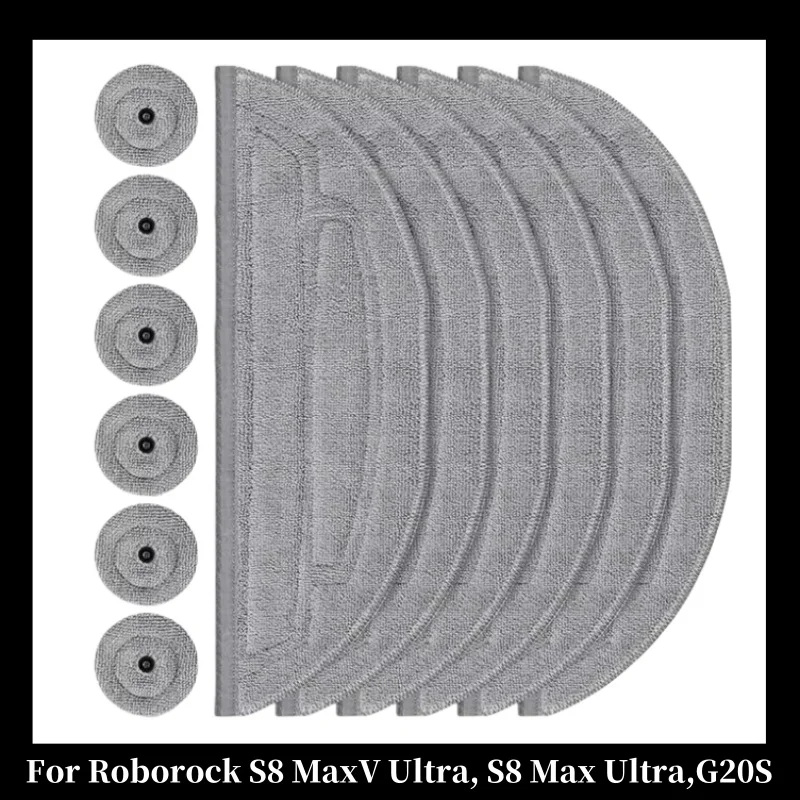 

For Roborock S8 MaxV Ultra, S8 Max Ultra,G20S Vacuum Spare Parts Main Side Brushes Mop Cloths HEPA Filters Dust Bags Accessories
