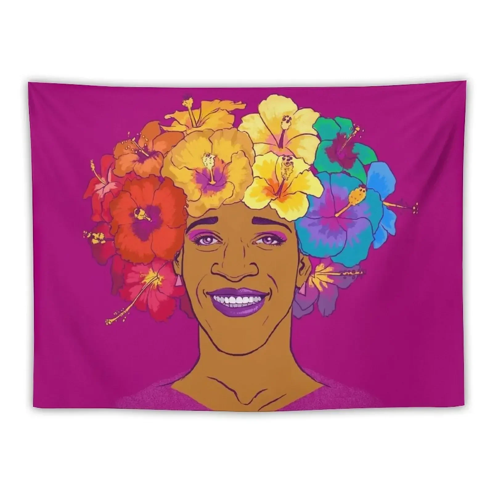 

Marsha Johnson - Hero and Icon Tapestry Wall Deco Bedroom Deco Tapestry