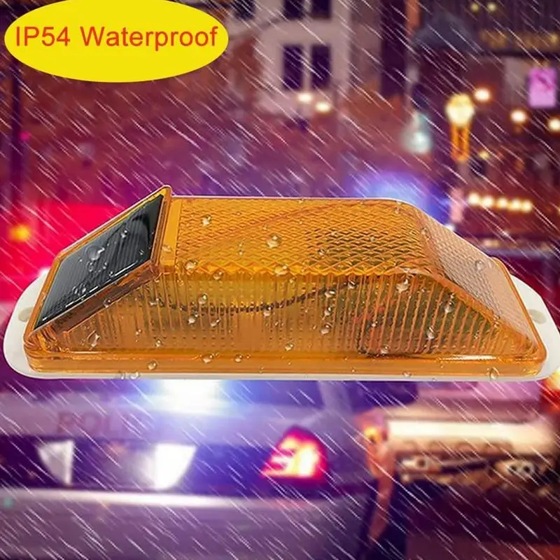 1pcs Warning LED Lamp Strobe Solar Lamp Solar Warning Lamp Chip Control Bridge Night Driving Safety Light Traffic Caution Light