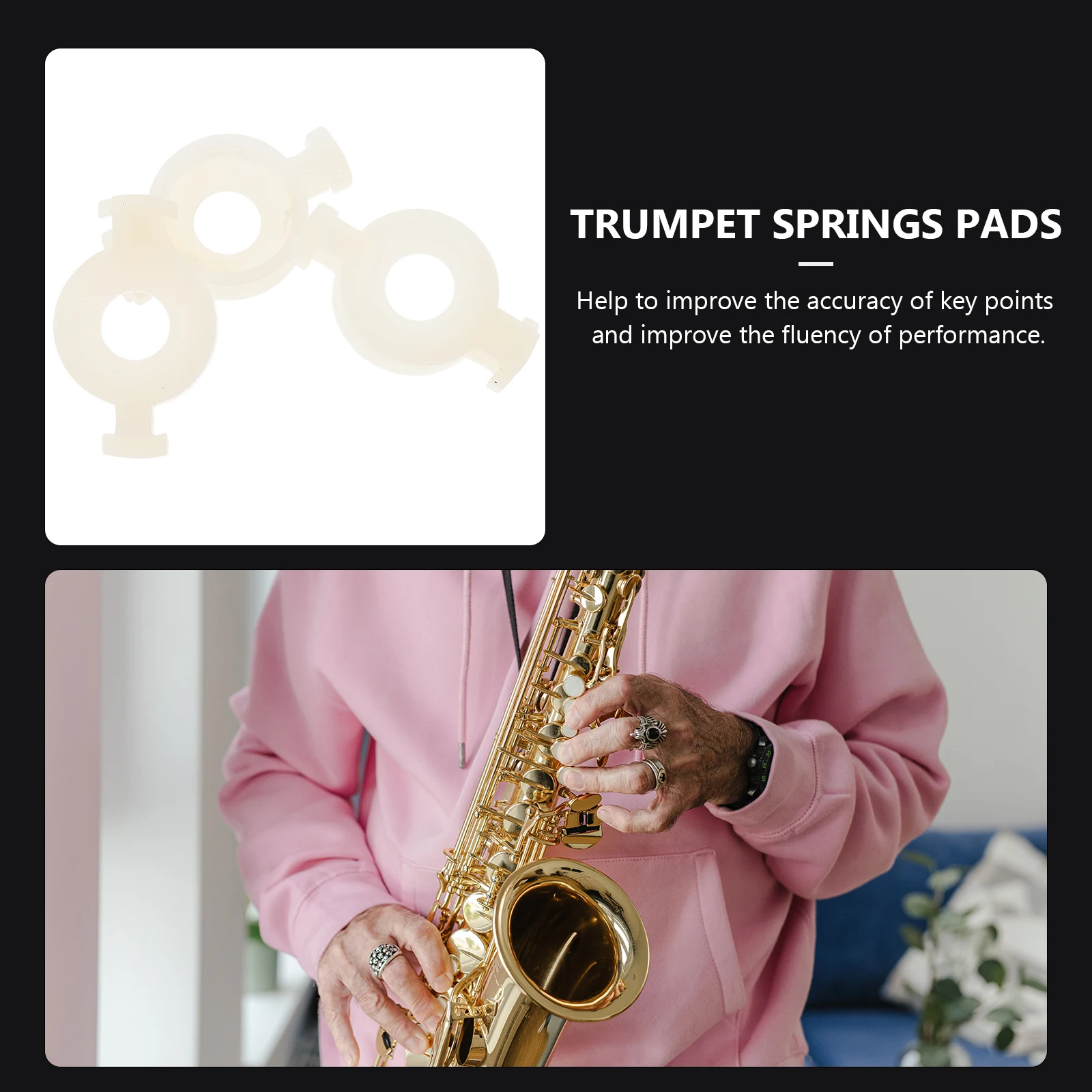 

3 Pcs Trumpet Button Spring Pads Repair Parts Musical Instrument Supporting Trumpets Springs Practical Horn Clean