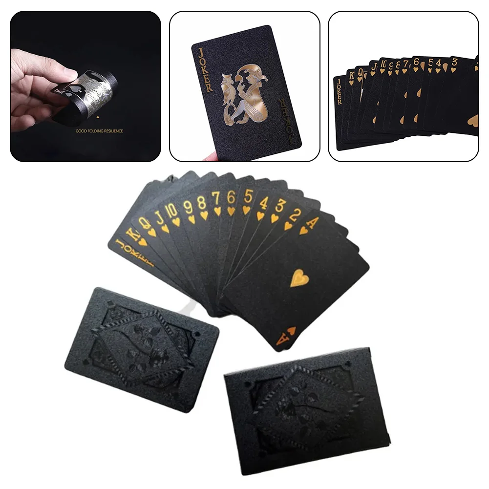 Playing Cards Plastic Poker Black Black Gold Black Rose Playing Card Easy To Operate Exquisite Design For Playing