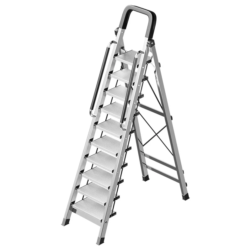 Thickened Stainless Steel Ladder Household Folding Herringbone Ladder Multifunctional Ladder Indoor And Outdoor Stairs Climbing