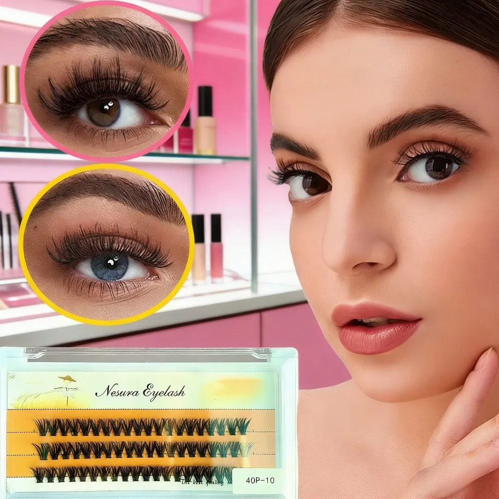 プレミアムナチュラルまつげエクステ キャットアイスタイル ピンセットと接着剤付きで長持ちするメイクを実現