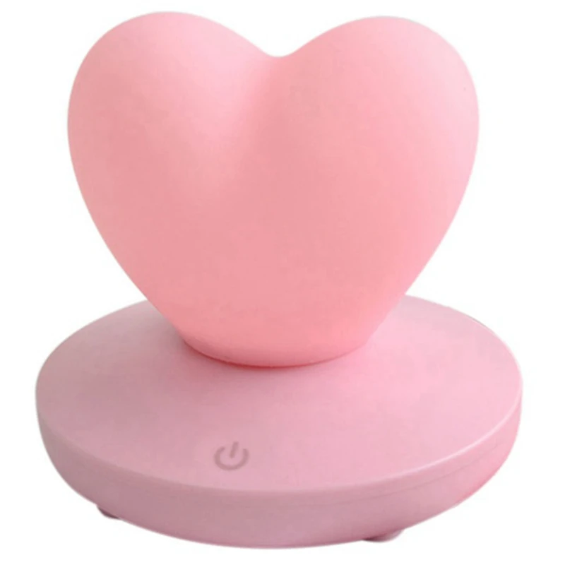 

LED Contact Control Table Lamp USB Rechargable Girl Lamp Energy Saving Romantic Heart Shape Decoration Night Light