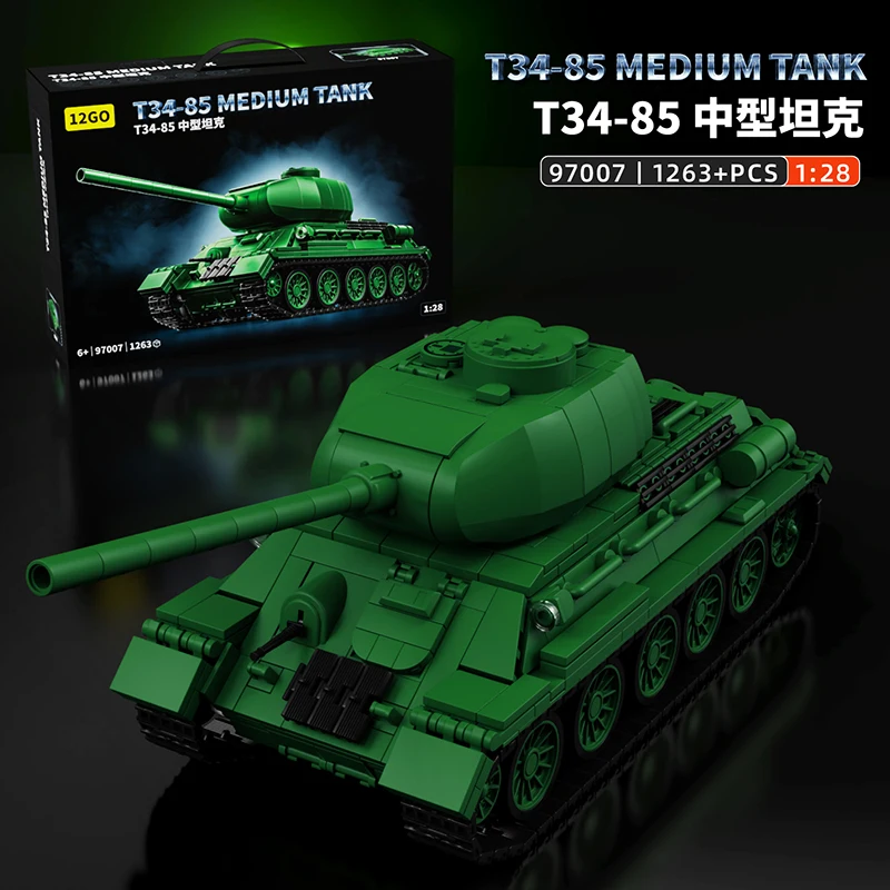 Military WW2 MOC T-34 Medium Tank World War 2 Main Battle Tank Soldiers Building Blocks Bricks Set For Children Boy Gift