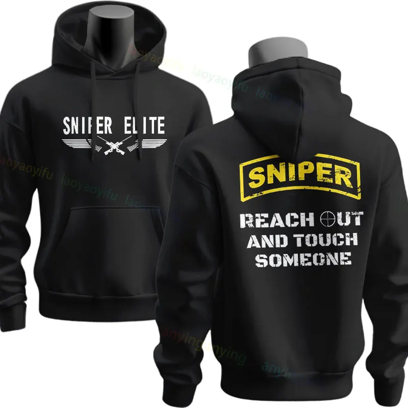 Funny "It's Like Golf But for Men with Sniperscope" Long Range Shooting Sniper Slogan Hoodies Long Sleeve Pullover Hoodie