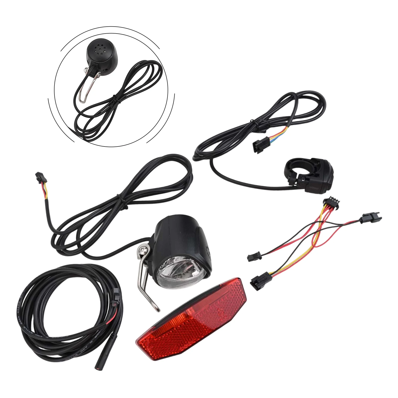 

Ebike Headlight Bike Light Electric Bike Lamp Front/Rear Light Set LED Brake Lamps Switch Taillight LED Brake Lamps